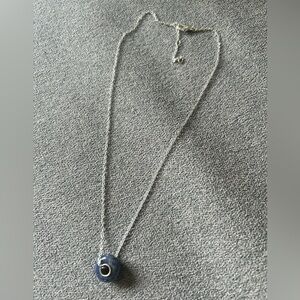 Elegant Silver Necklace with Blue Pendant